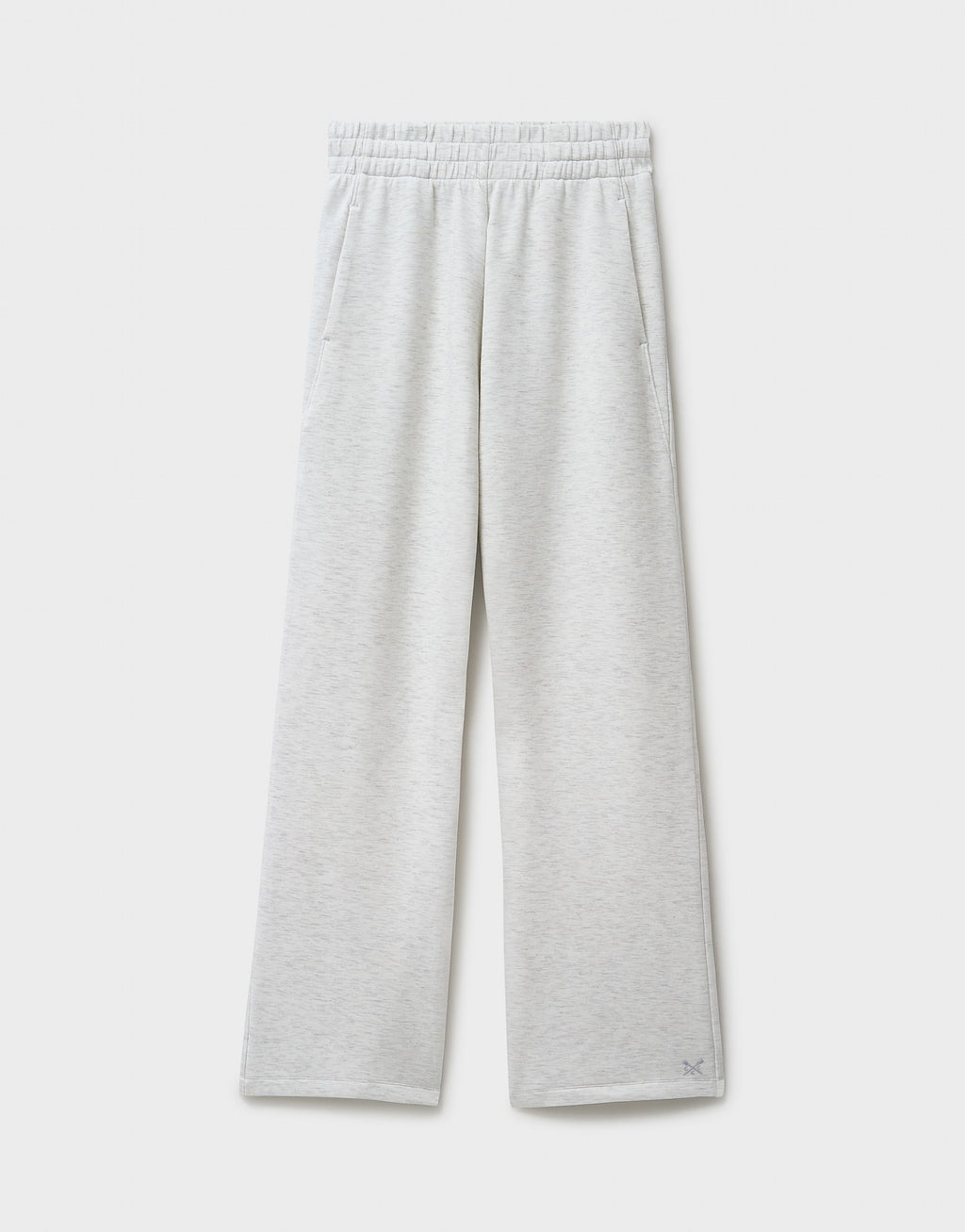 LuxeComfy High Waist Wide-Leg Joggers with Elasticated Waist & Drawstring Waistband | Oatmeal Grey