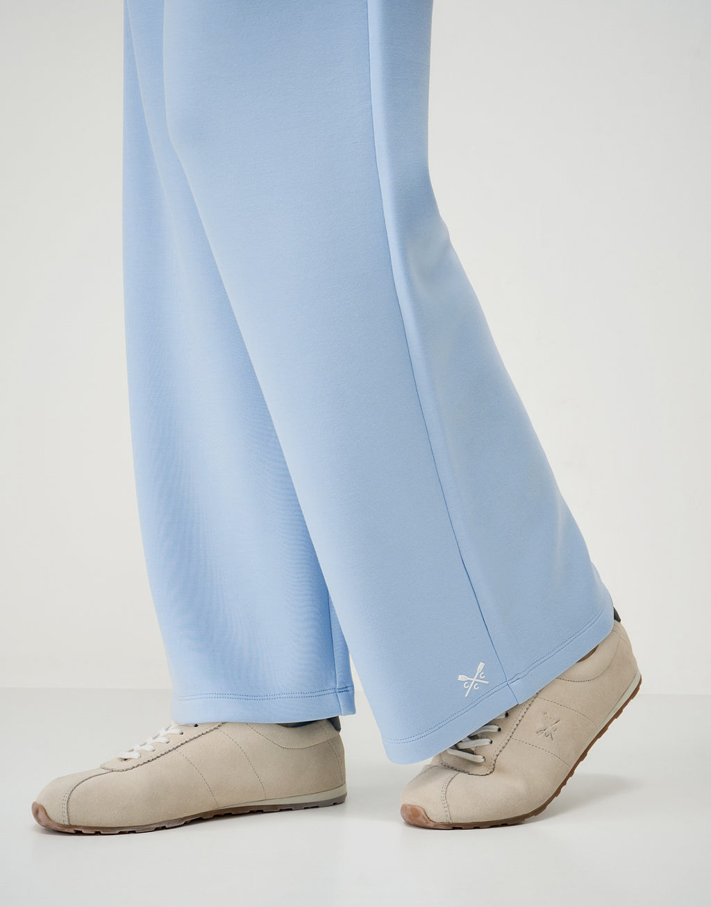 LuxeComfy High Waist Wide-Leg Joggers with Elasticated Waist & Drawstring Waistband | Baby Blue
