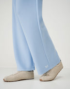 LuxeComfy High Waist Wide-Leg Joggers with Elasticated Waist & Drawstring Waistband | Baby Blue