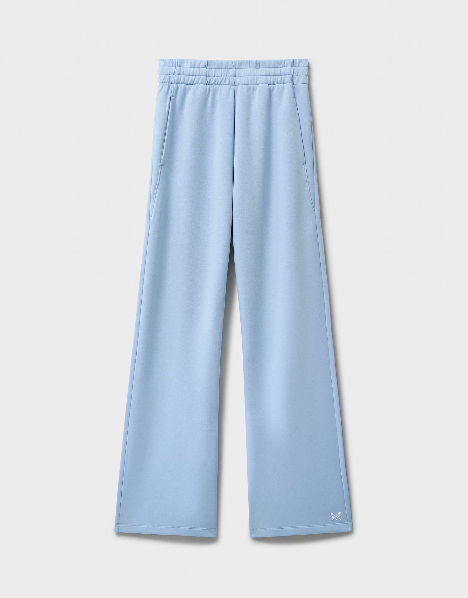 LuxeComfy High Waist Wide-Leg Joggers with Elasticated Waist & Drawstring Waistband | Baby Blue