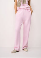 LuxeComfy High Waist Wide-Leg Joggers with Elasticated Waist & Drawstring Waistband | Marshmallow Pink