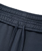 Women’s Dark Blue Smiley Embroidery Baggy Wide Leg Sweatpants – Heavyweight Terry Cotton Premium Pants