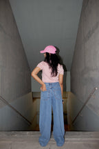 High Rise Extra Wide Leg Baggy Fit Jeans Blue for Women