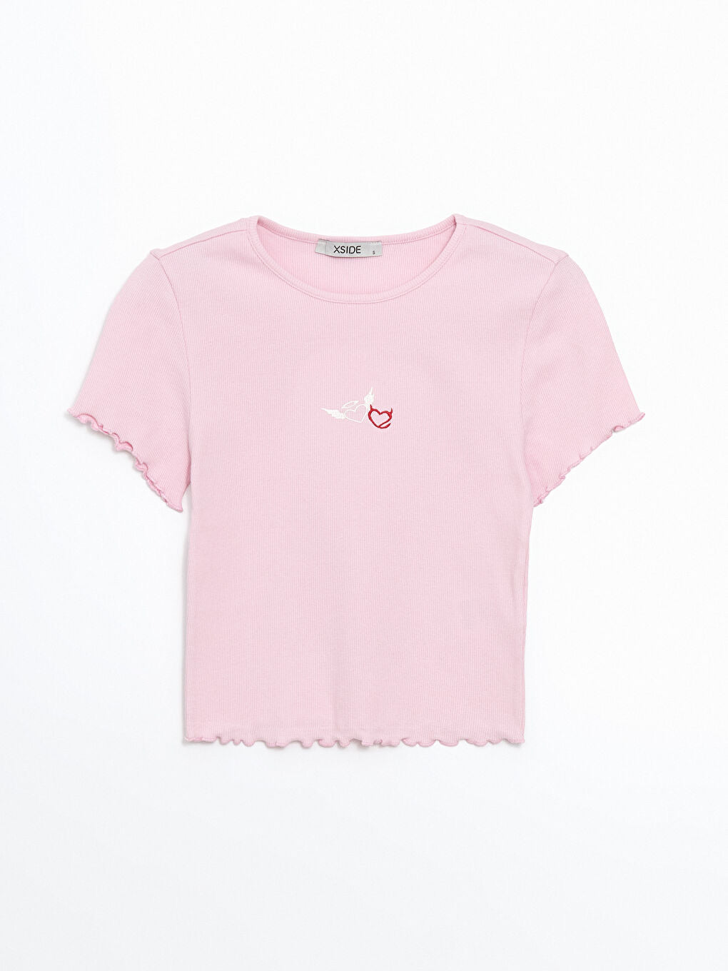 Pink Embroidery Crop Top