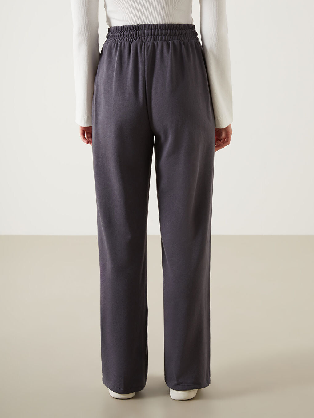 Ladies Wide Leg Joggers | Dark Grey