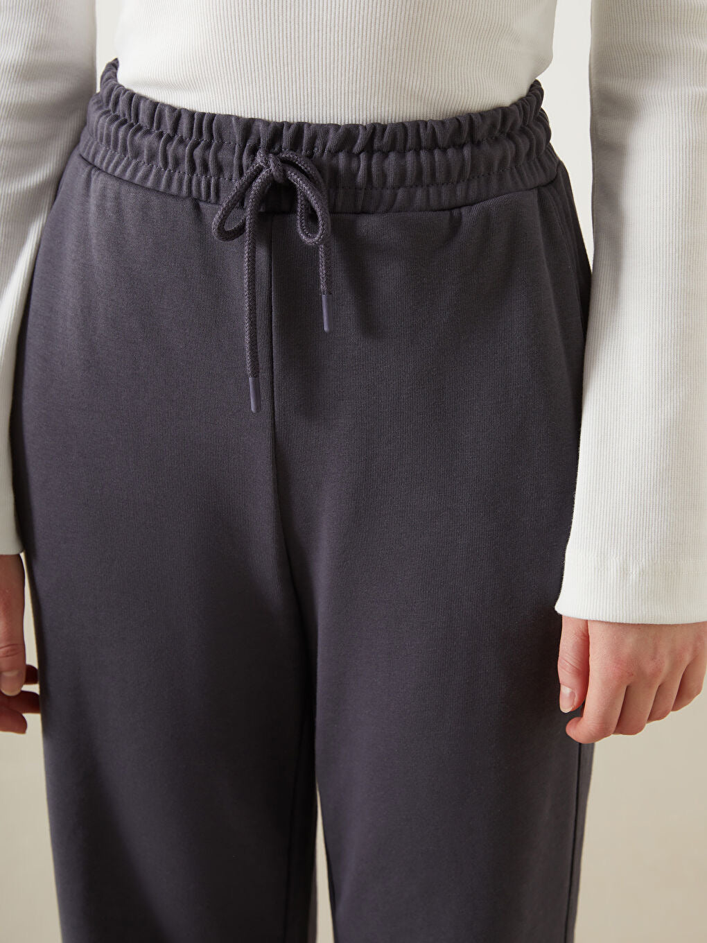 Ladies Wide Leg Joggers | Dark Grey