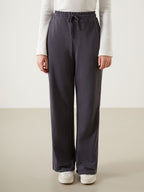 Ladies Wide Leg Joggers | Dark Grey