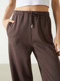Ladies Wide Leg Joggers| Brown