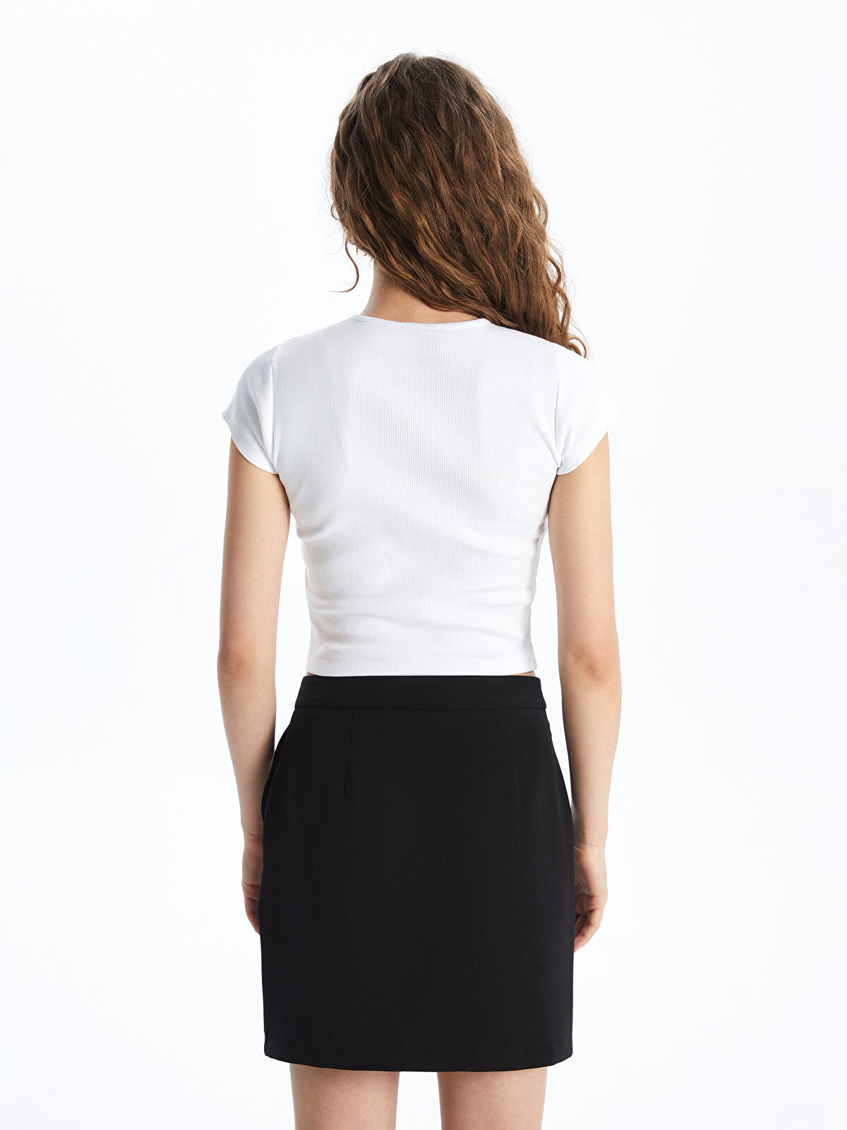 White Crop Top - Never Mind Printed