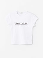 White Crop Top - Never Mind Printed