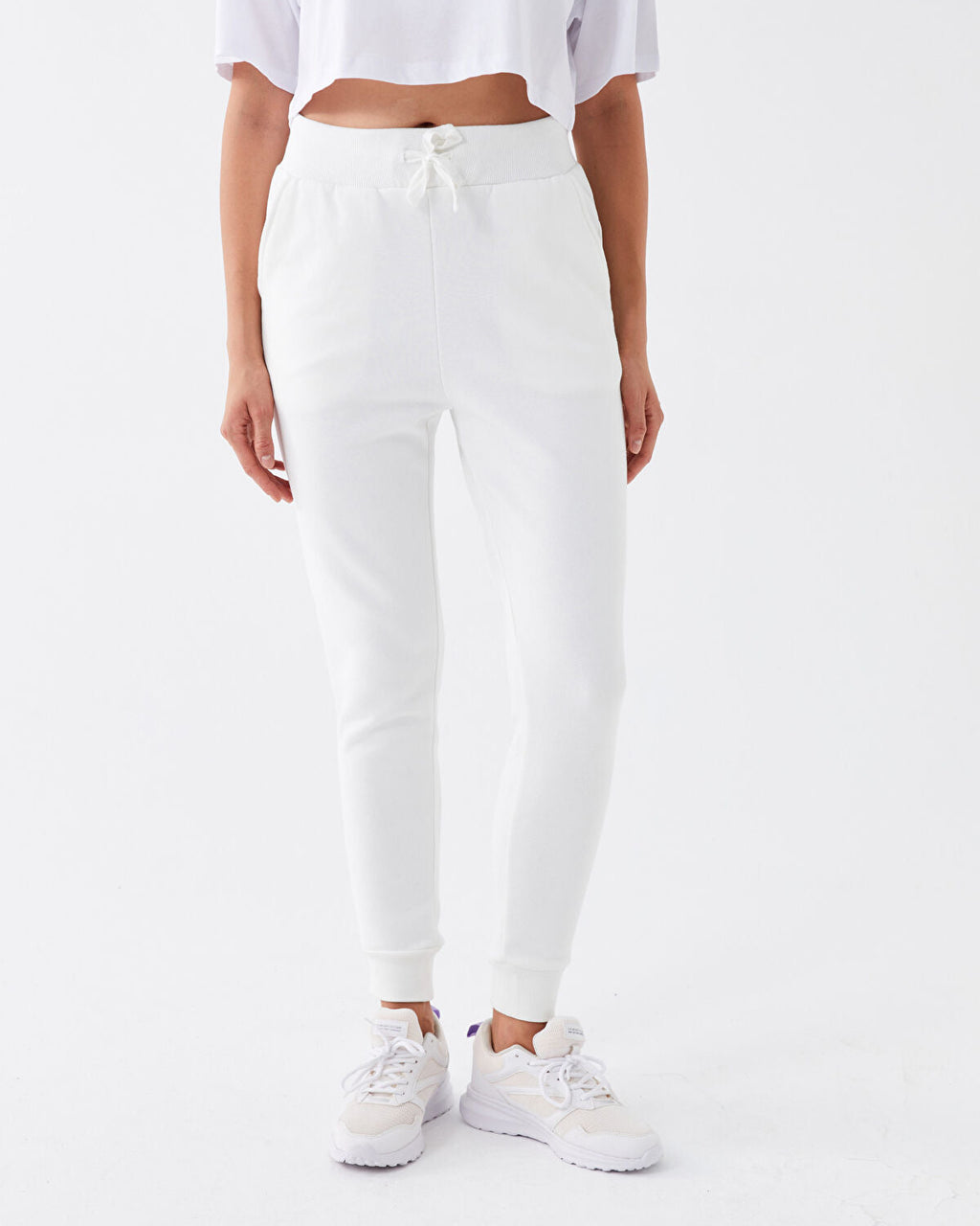 Ladies Joggers | Cream and White