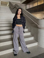Washed Mid Waist Women’s Grey Heavyweight Joggers