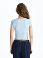 Sky blue Crop Top