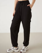 Ladies Baggy Cargo Sweatpants | Black
