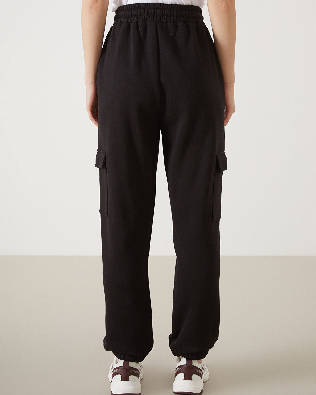 Ladies Baggy Cargo Sweatpants | Black