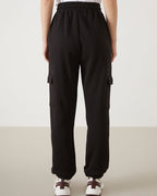 Ladies Baggy Cargo Sweatpants | Black