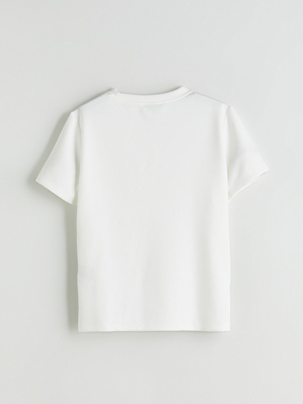Beige Solid Tee | Short Length and Viscose