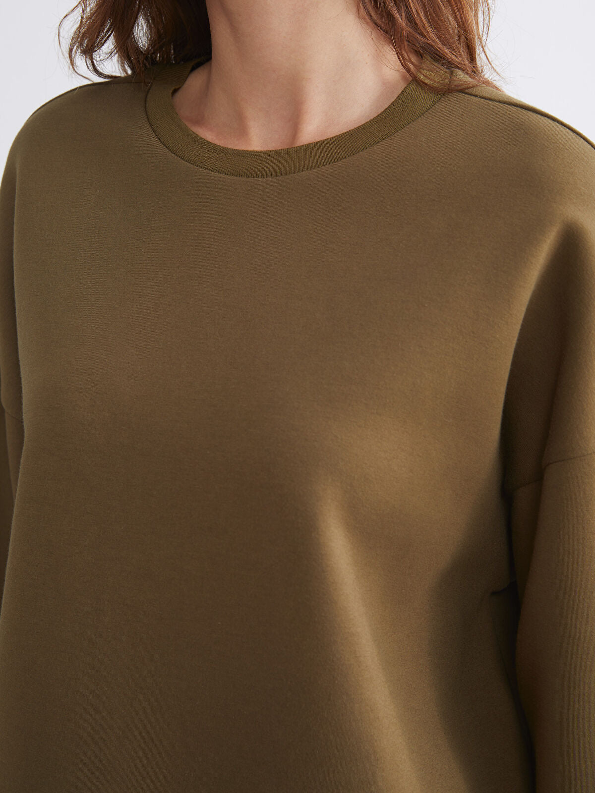 Ladies Boyfriend Oversized Sweatshirt | KHAKI