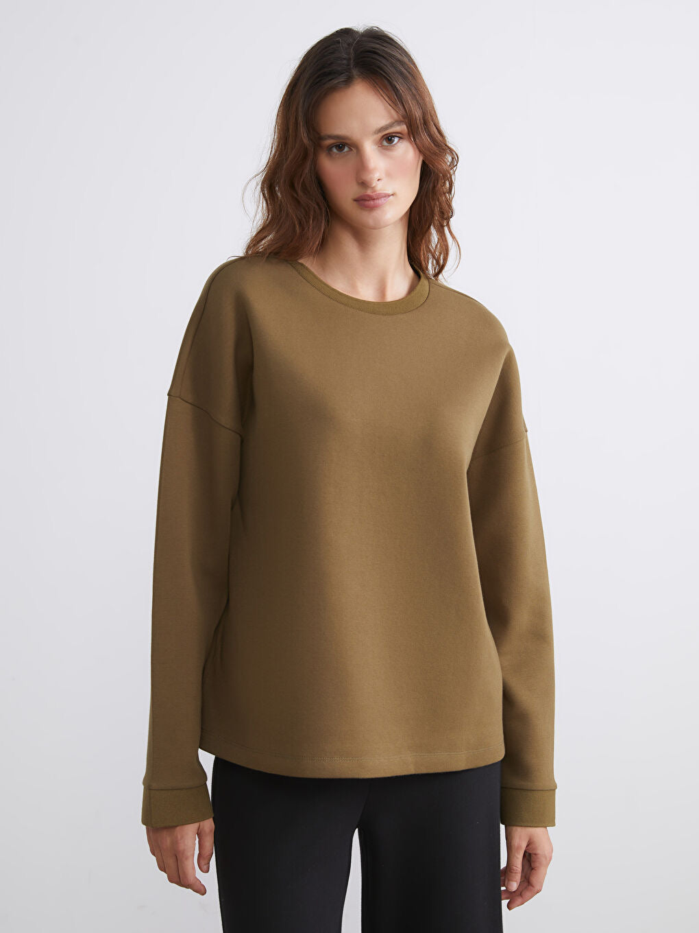 Ladies Boyfriend Oversized Sweatshirt | KHAKI