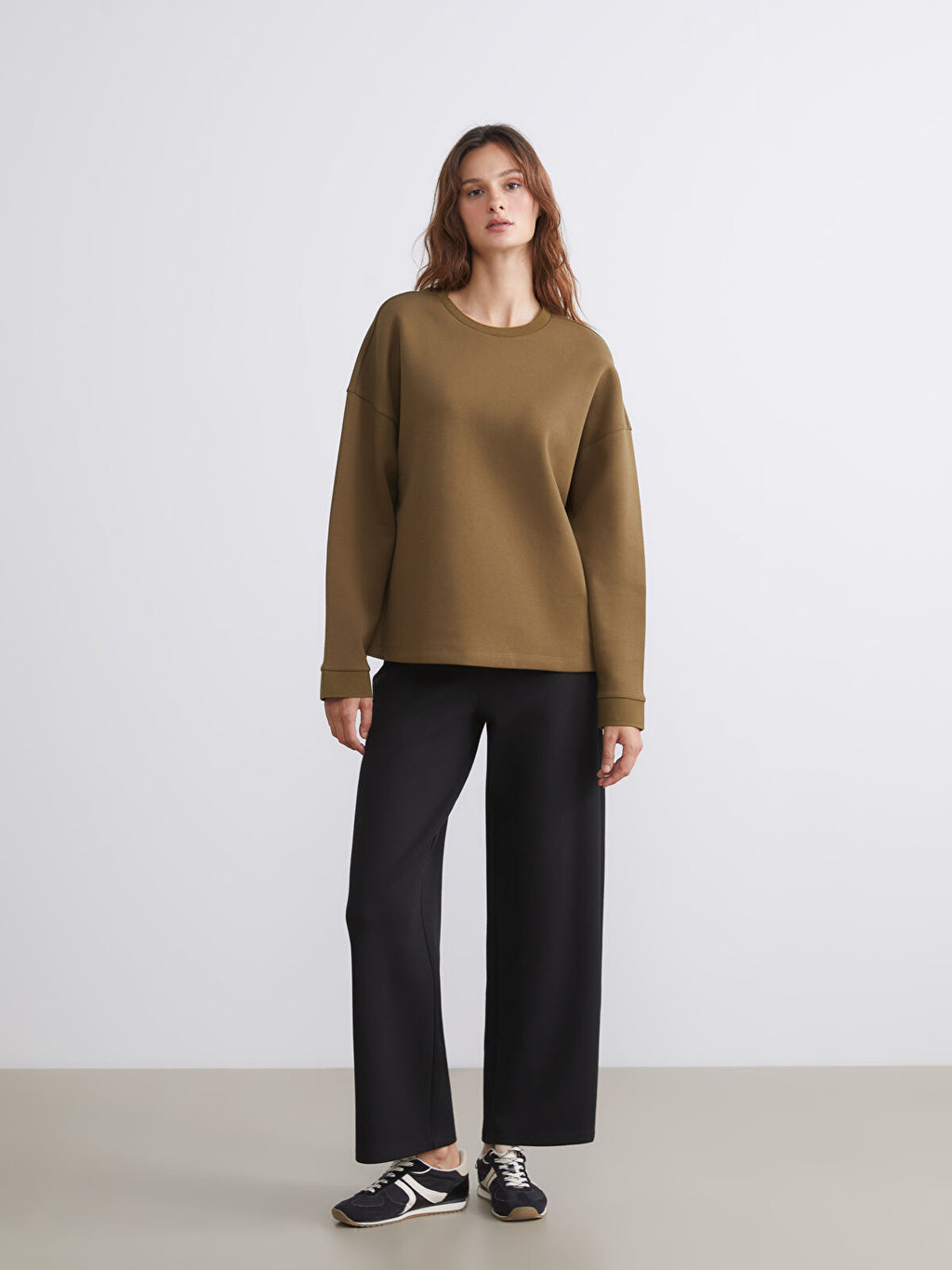 Ladies Boyfriend Oversized Sweatshirt | KHAKI