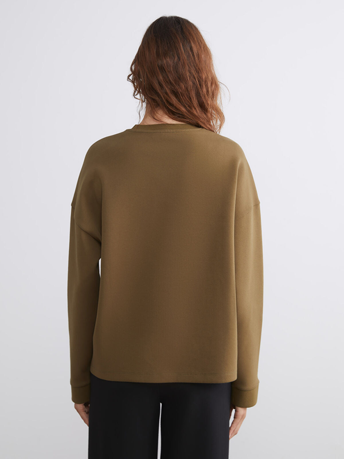 Ladies Boyfriend Oversized Sweatshirt | KHAKI