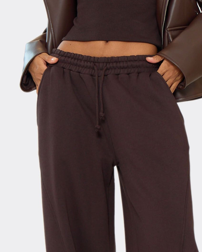 Washed High/Mid Waist Women’s Coffee Heavyweight Joggers