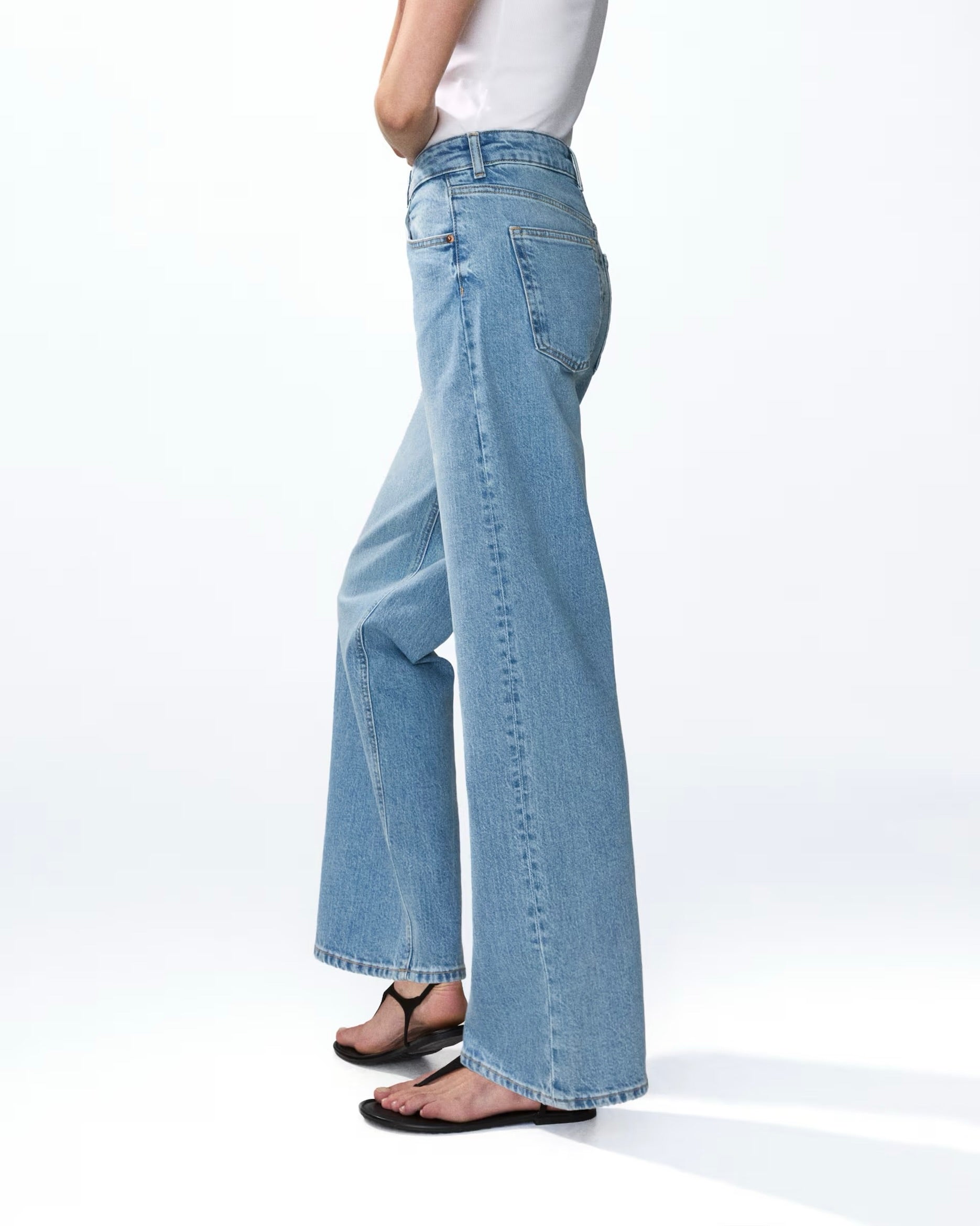 High Rise Extra Wide Leg Light Blue Baggy Fit Jeans for Women