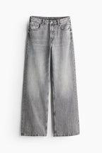 High Rise Extra Wide Leg Grey Baggy Fit Jeans for Women