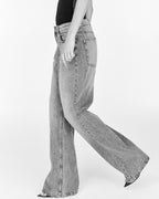 High Rise Extra Wide Leg Grey Baggy Fit Jeans for Women
