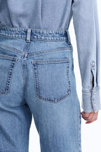 High Rise Extra Wide Leg Denim Blue Baggy Fit Jeans for Women