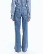 High Rise Extra Wide Leg Denim Blue Baggy Fit Jeans for Women