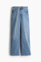 High Rise Extra Wide Leg Denim Blue Baggy Fit Jeans for Women
