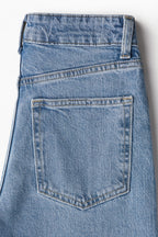 High Rise Extra Wide Leg Denim Blue Baggy Fit Jeans for Women