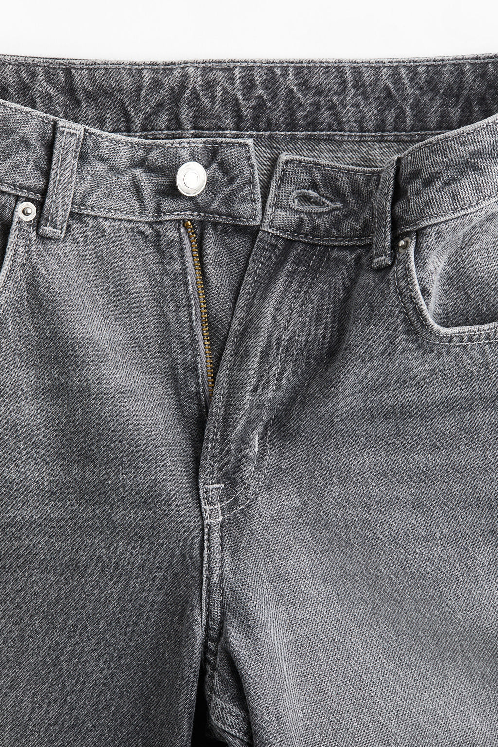 High Rise Extra Wide Leg Grey Baggy Fit Jeans for Women