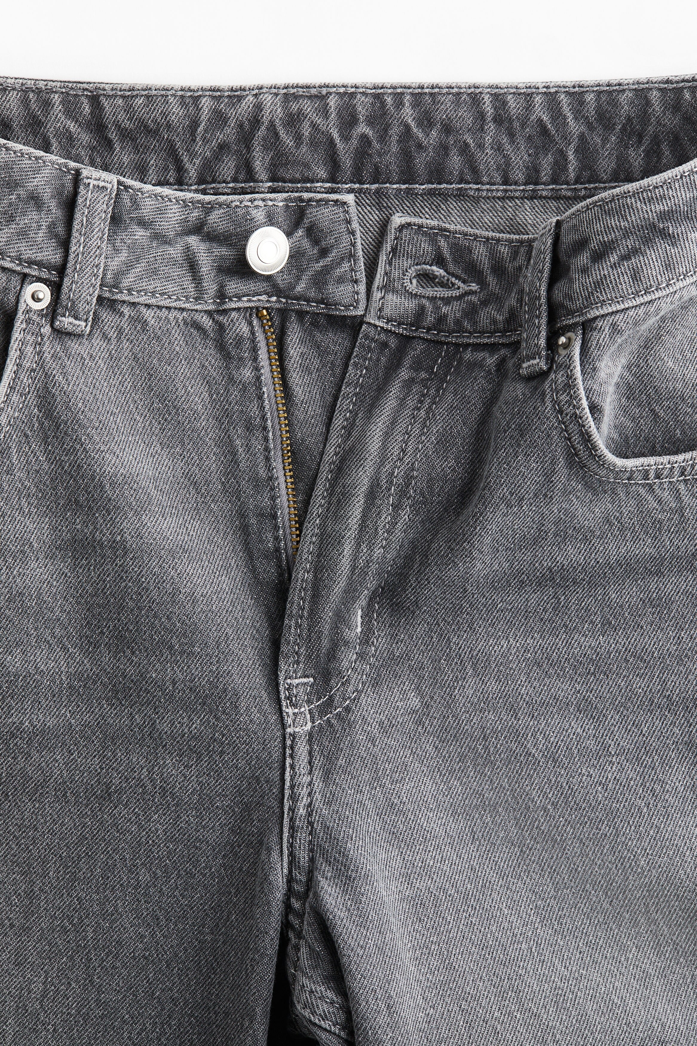 High Rise Extra Wide Leg Grey Baggy Fit Jeans for Women