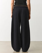 Balloon Fit Sweatpants – Black | Heavy Fleece, Wide Leg, High Waist