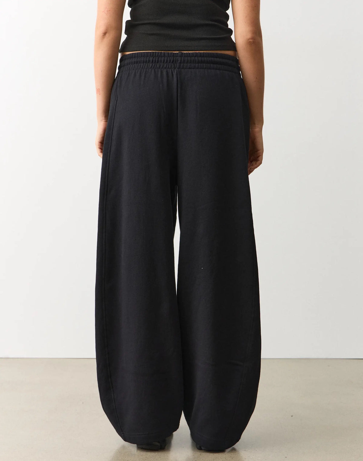 Balloon Fit Sweatpants – Black | Heavy Fleece, Wide Leg, High Waist
