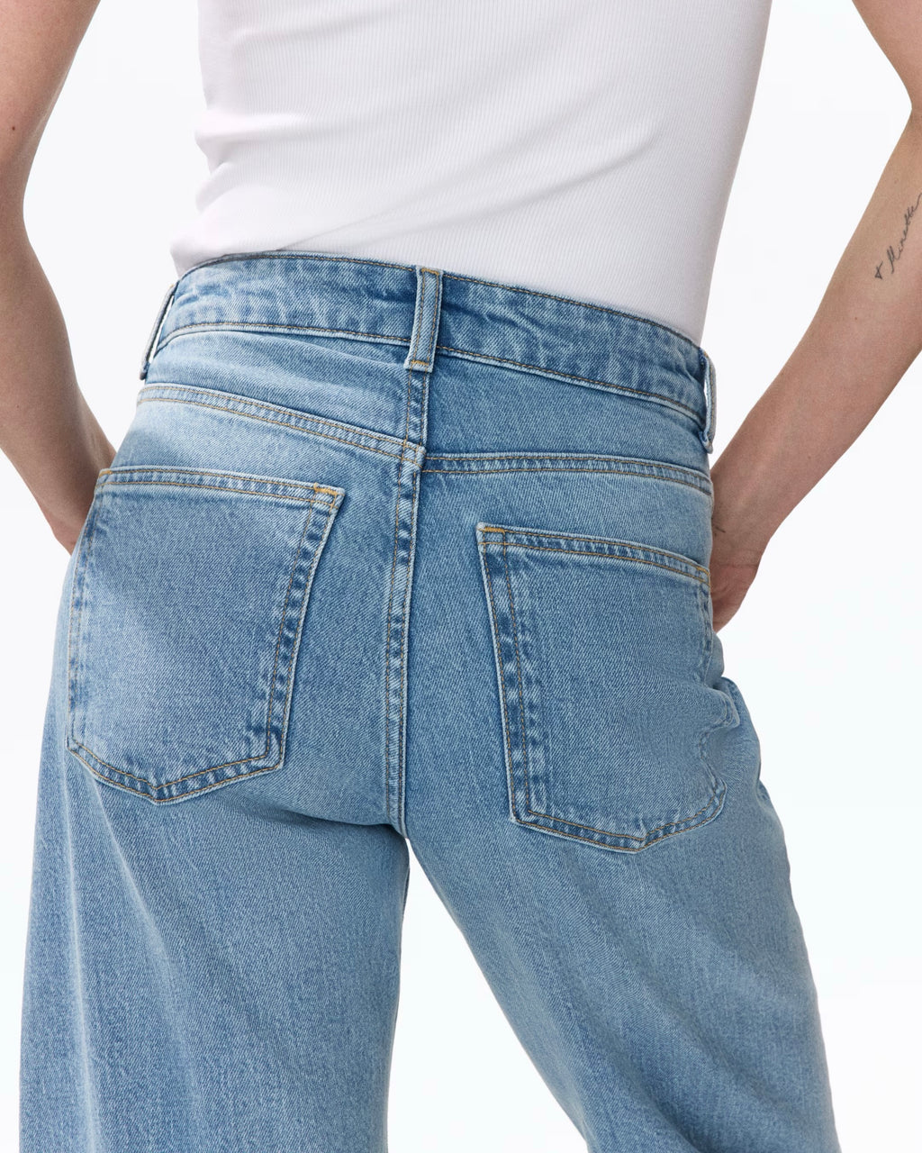 High Rise Extra Wide Leg Light Blue Baggy Fit Jeans for Women