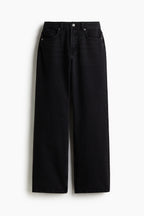 High Rise Extra Wide Leg Black Baggy Fit Jeans for Women