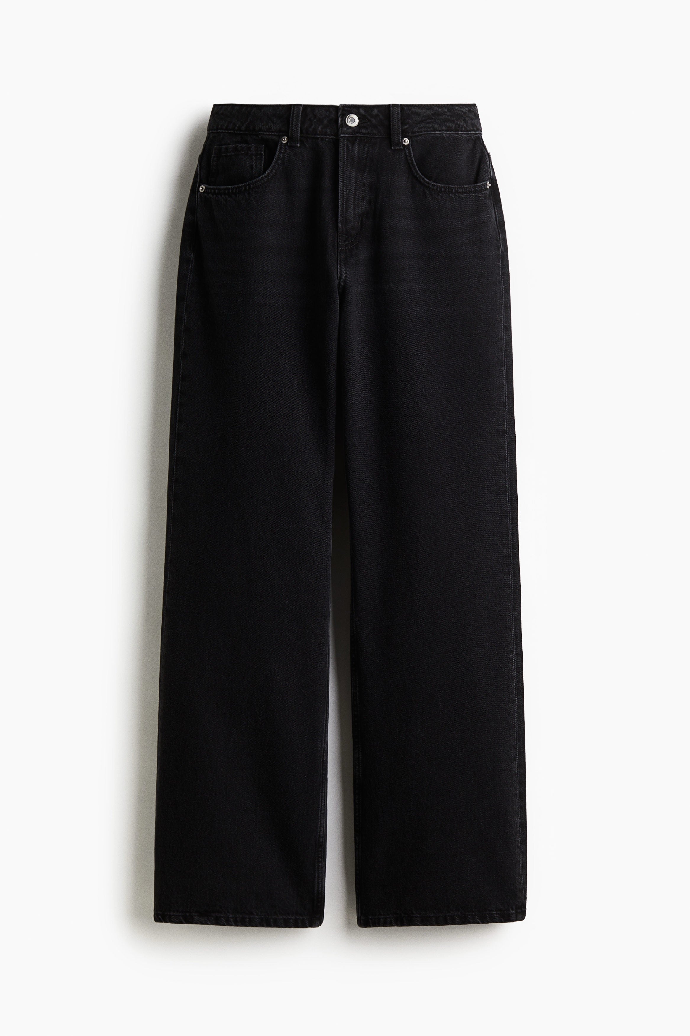 High Rise Extra Wide Leg Black Baggy Fit Jeans for Women