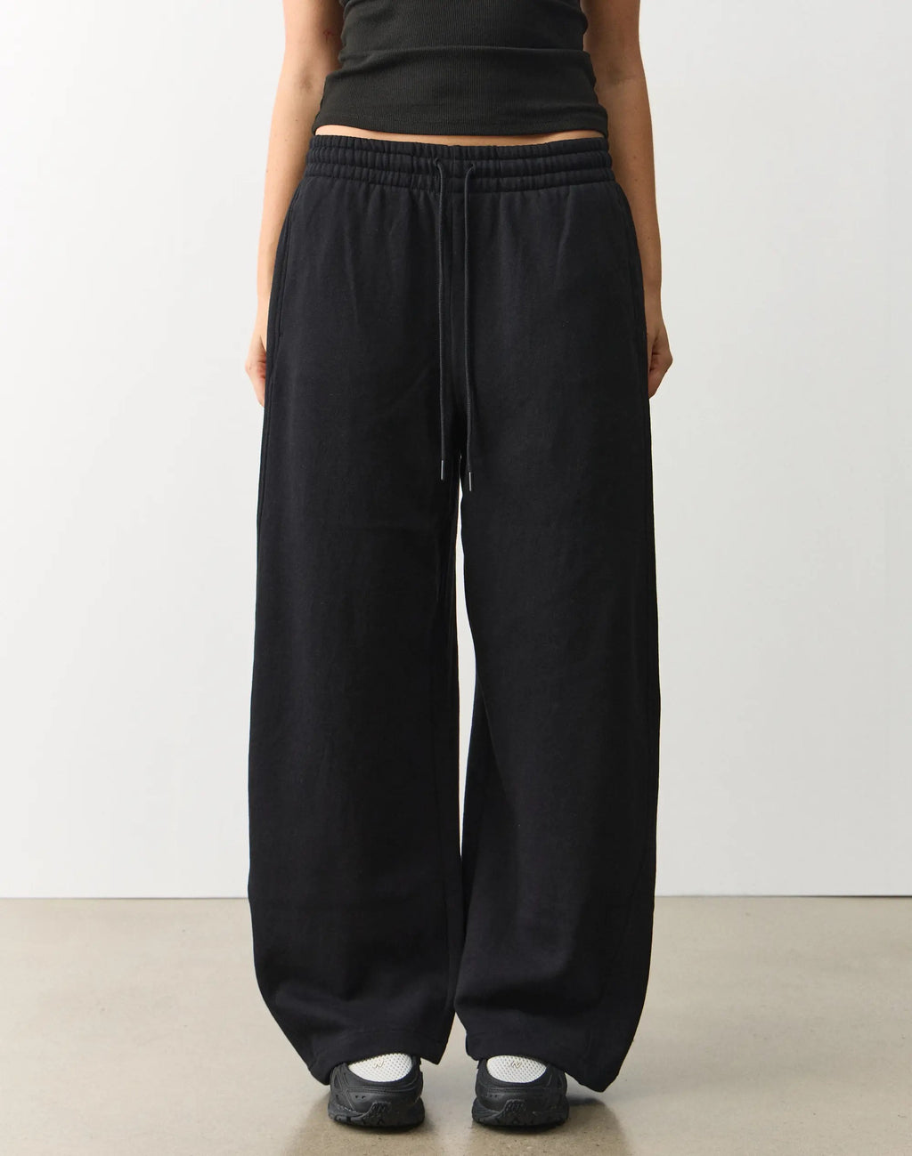 Balloon Fit Sweatpants – Black | Heavy Fleece, Wide Leg, High Waist