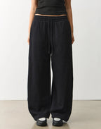 Balloon Fit Sweatpants – Black | Heavy Fleece, Wide Leg, High Waist