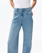 High Rise Extra Wide Leg Light Blue Baggy Fit Jeans for Women