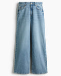 High Rise Extra Wide Leg Light Blue Baggy Fit Jeans for Women