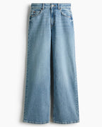 High Rise Extra Wide Leg Light Blue Baggy Fit Jeans for Women
