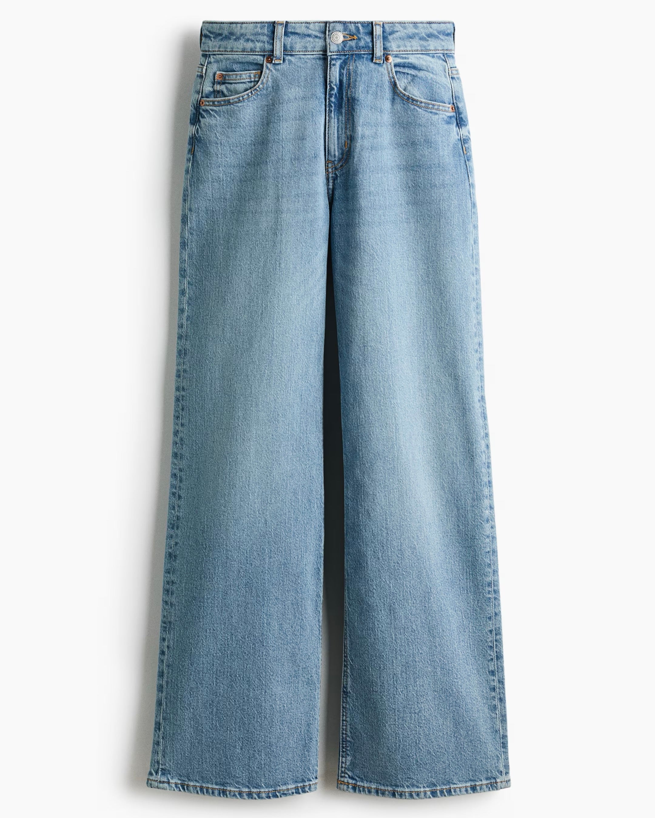 High Rise Extra Wide Leg Light Blue Baggy Fit Jeans for Women
