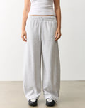 Barrel Fit Sweatpants – Grey Marl | Heavy Fleece, Wide Leg, High Waist