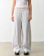 Balloon Fit Sweatpants – Grey Marl | Heavy Fleece, Wide Leg, High Waist