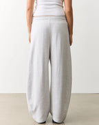 Balloon Fit Sweatpants – Grey Marl | Heavy Fleece, Wide Leg, High Waist