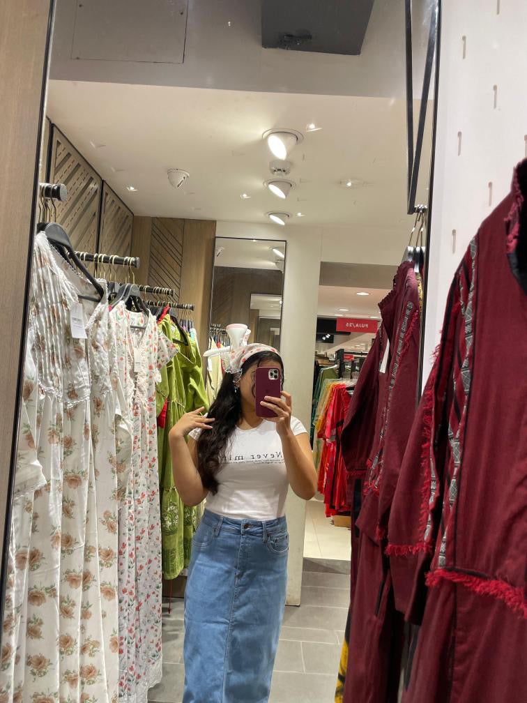 White Crop Top - Never Mind Printed